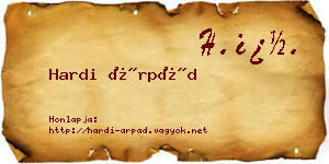 Hardi Árpád névjegykártya