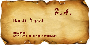 Hardi Árpád névjegykártya
