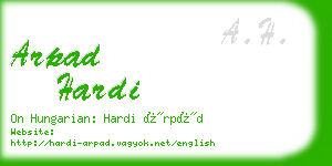 arpad hardi business card